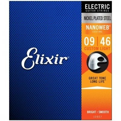 Elixir 12027 Electric Guitar Strings Nanoweb Custom Light 9-46 E-NW-CL