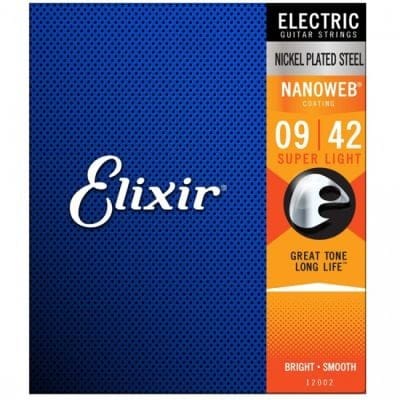 Elixir 12002 Electric Guitar Strings Nanoweb Super Light 9-42 E-NW-SL