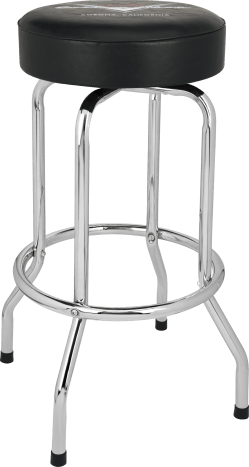 Fender Custom Shop Chevron Logo Barstool, Black/Chrome, 30