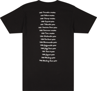 Fender Logo Date Back Tee Black L