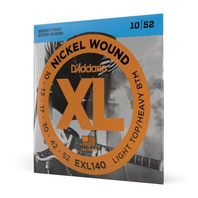 D'Addario EXL140 Nickel Wound Electric Guitar Strings, Light Top/Heavy Bottom, 10-52