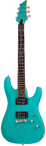 Schecter C-6 Deluxe Electric Guitar in Satin Aqua