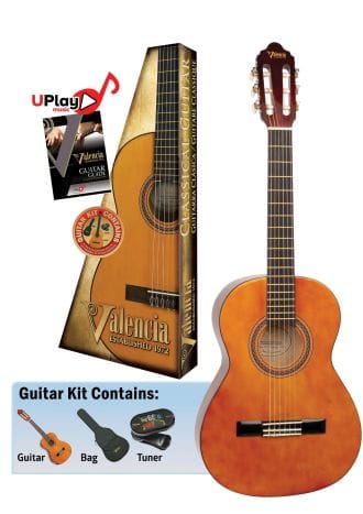 Valencia VC104K - Full Size Classical Guitar Package - Gloss Natural