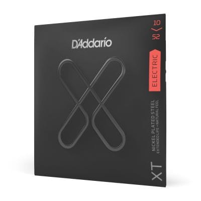 D'Addario XTE1052 XT Electric Nickel Plated Steel Electric Guitar Strings, Light Top/Heavy Bottom, 10-52
