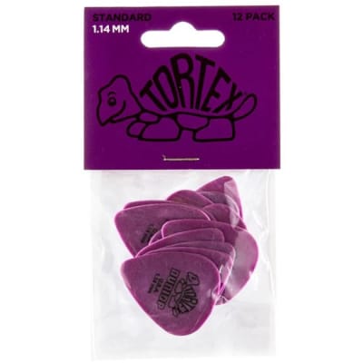 JIM DUNLOP - JP114 TORTEX Standard Player’s Guitar Picks Pack 1.14mm. Purple