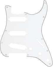 Pickguard, Stratocaster?? S/S/S, 11-Hole Mount, W/B/W, 3-Ply