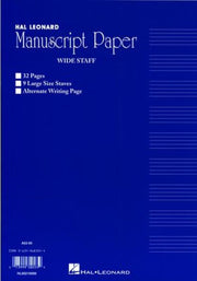 Wide Staff Manuscript 32 Page (Blue) 9 Staves/Interleaved - () - Hal Leonard Australia. Book