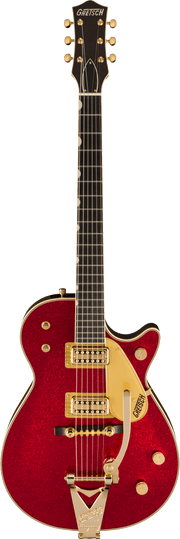 Gretsch G6129TG-59VS Limited Edition Sparkle Jet with String-Thru Bigsby Electric Guitar Red Sparkle
