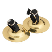 AMS ED460 2-Inch Brass Finger Cymbals - Pair with Gold Finish and Black Finger Straps
