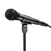 Audio-Technica ATM510 Dynamic Vocal Microphone - Black Side View with Quiet-Flex Stand Clamp