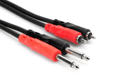 CPR-203 - Stereo Interconnect, Dual 1/4 in TS to Dual RCA, 3 m