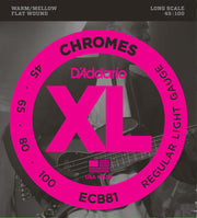 ECB81 Chromes Bass Guitar Strings Light 45-100 Long Scale