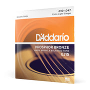 EJ15 Phosphor Bronze Acoustic Guitar Strings, Extra Light, 10-47