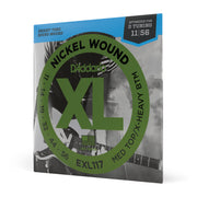 EXL117 Nickel Wound Electric Guitar Strings, Medium Top/Extra-Heavy Bottom, 11-56
