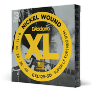 EXL125-3D Nickel Wound Electric Guitar Strings, Super Light Top/Regular Bottom, 09-46, 3 Sets