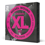EXL170TP Nickel Wound Bass Guitar Strings, Light, 45-100, 2 Sets, Long Scale