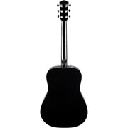 Fender CD-60 V3 - Black, full rear view showing dreadnought body and mahogany neck.