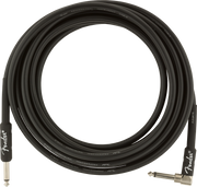 Fender Professional Series 15ft Instrument Cable - Black Coiled View with Straight and Angled Connectors