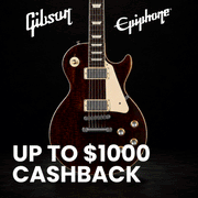 save up to $1,000 cashback on Gibson & Epiphone orders