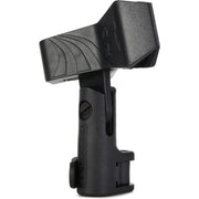 Hercules MH100B Microphone Clip - Black Side View Showing Butterfly-Style Holder, Adjustable Joint and Flip Lever