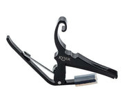 Black Capo for acoustic guitars. Easy headstock