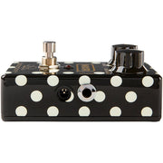 MXR Randy Rhoads RR104 Distortion Pedal - Black and White Polka Dot Side View Showing Input Jack and Power Connection