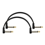 D'Addario Flat Patch Cable, 6in Offset Right Angle, Twin PK