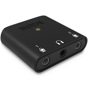 Rode AI-Micro dual-channel 3.5mm audio interface angled front view