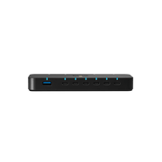 Rode Hub black high-performance USB hub front view with USB-A and six USB-C ports