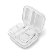 Rode Wireless Micro USB-C White transmitters and receiver inside charging case