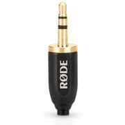 Rode MiCon-2 microphone connector front view with gold-plated 3.5mm TRS plug