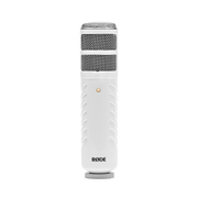 Rode Podcaster MKII white dynamic USB microphone front view