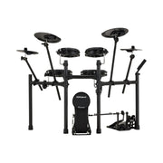 Roland V-Drums TD-07KV2 - Black Rear View Showing Drum Rack, Mesh Pads, Cymbals and Kick Pedal