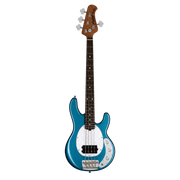 Sterling by Music Man StingRay Short Scale RAYSS4 Bass Guitar - Toluca Lake Blue Full Front View with Dark Fingerboard and White Pearloid Pickguard