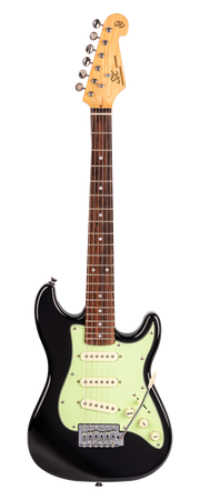 VES12B ½ size Vintage Style Electric Guitar. Black