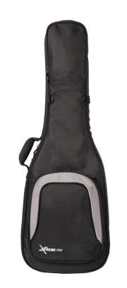Xtreme Pro TDX5E Electric Guitar Gig Bag - Black Full Front View Showing 25mm Padding and Zippered Accessory Pocket