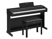 Yamaha YDP-146B Arius 88-key digital piano - black - angled view with bench