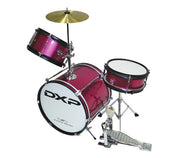3pce Junior Drum Kit Metallic Pink