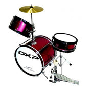 3pce Junior Drum Kit 3 in Wine Red