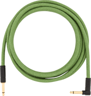 Festival Instrument Cable, Straight/Angle, 10', Pure Hemp, Green