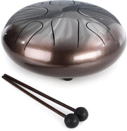Awakening 8 note Metal Tongue Drum A Akebono in Natural Brown Burst