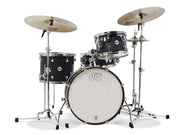 DW Design Series Frequent Flyer 4-Piece Maple Shell Pack, Black Satin Lacquer w/Chrome Hardware; 8x12, 11x14, 12x20, 5x14