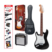 Left Handed 4/4 Size Electric Guitar Kit in Black