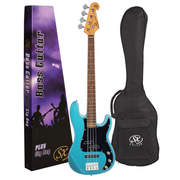 VEP62 Vintage Style Bass Guitar in Lake Placid Blue