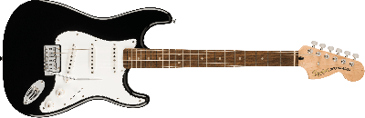 Squier Affinity Series Stratocaster Mustang Micro Pack, Laurel Fingerboard, Black, Gig Bag, HD9, US, CA, EU, AU, JP