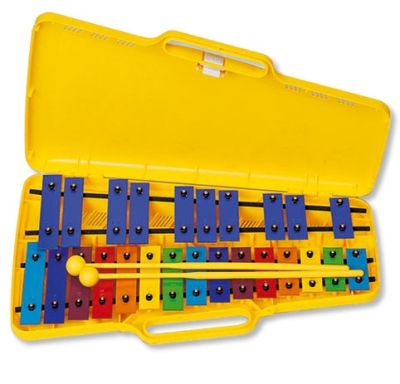 Angel AX25N Glockenspiel 25 Coloured Notes in Yellow Case