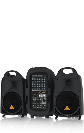 Behringer Europort PPA2000BT Ultra Compact 2000 Watt 8 Channel Portable PA System