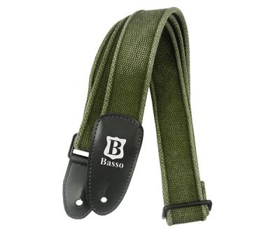 Basso Guitar Strap - Cotton Olive EX02