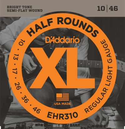 D'Addario EHR310 Half Round Electric Guitar Strings Regular Light 10-46
