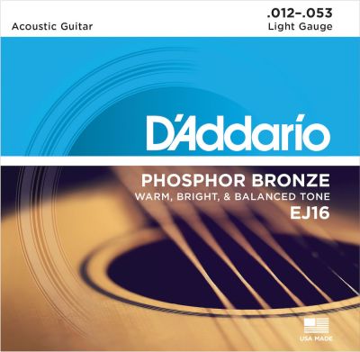 D'Addario EJ16-B25 Phosphor Bronze Acoustic Guitar Strings Light 25 Bulk Sets